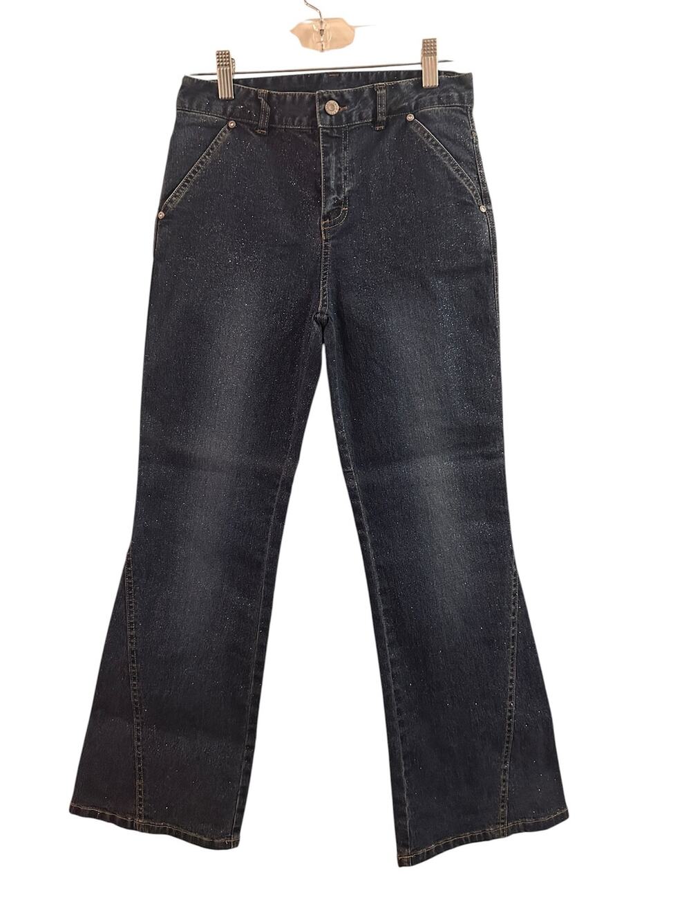 The Children's Place Blue Sparkle Flare Bell Bottom Jeans Girls Sz 12